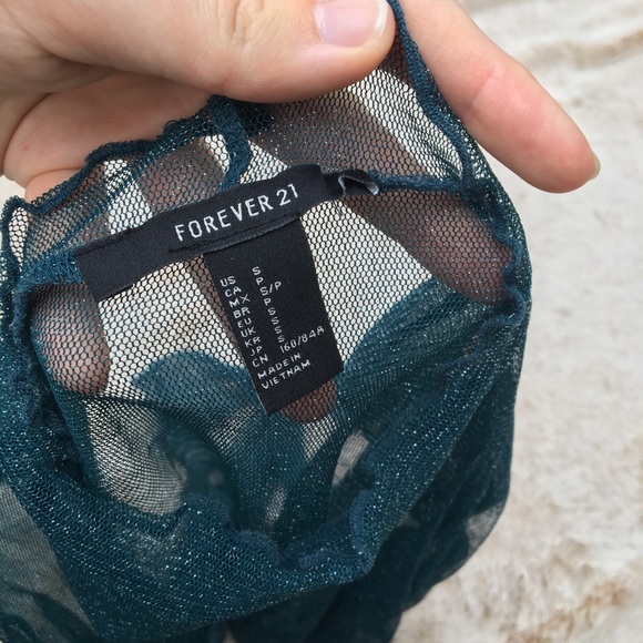 f21 sheer sparkly shirt ☾ - Picture 3 of 4